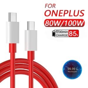 ONE PLUS Original Type C to C Cable 100W Dash,Warp,SuperVooc Charging Data Cable Type-C [10V/6.5A] Compatible with One Plus 11/11R 5G/10R/10T/9/9R/9 Pro/9RT/8T Nord, USB-C Charging Adapter Cord